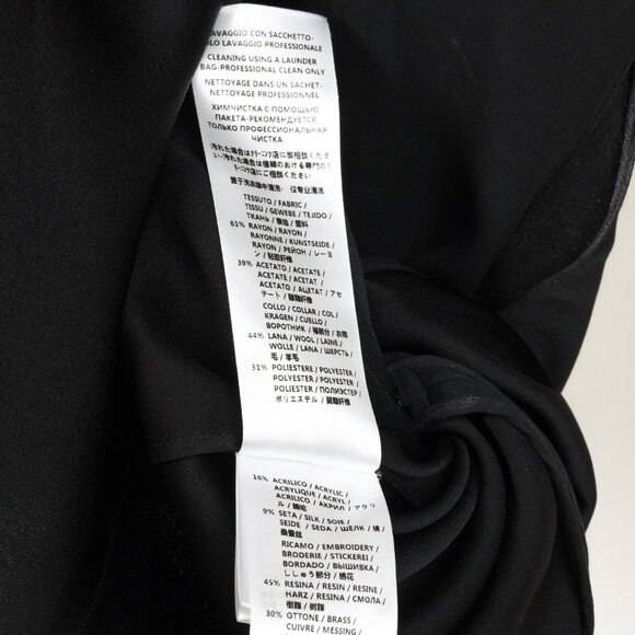 Gucci PF/15 Black Crepe Embellished Collared Sleeveless Blouse - Picture 9 of 11